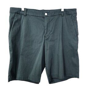 Lululemon Shorts Mens 36 Teal Blue‎ Comission Chino Flat Front Casual Athletic